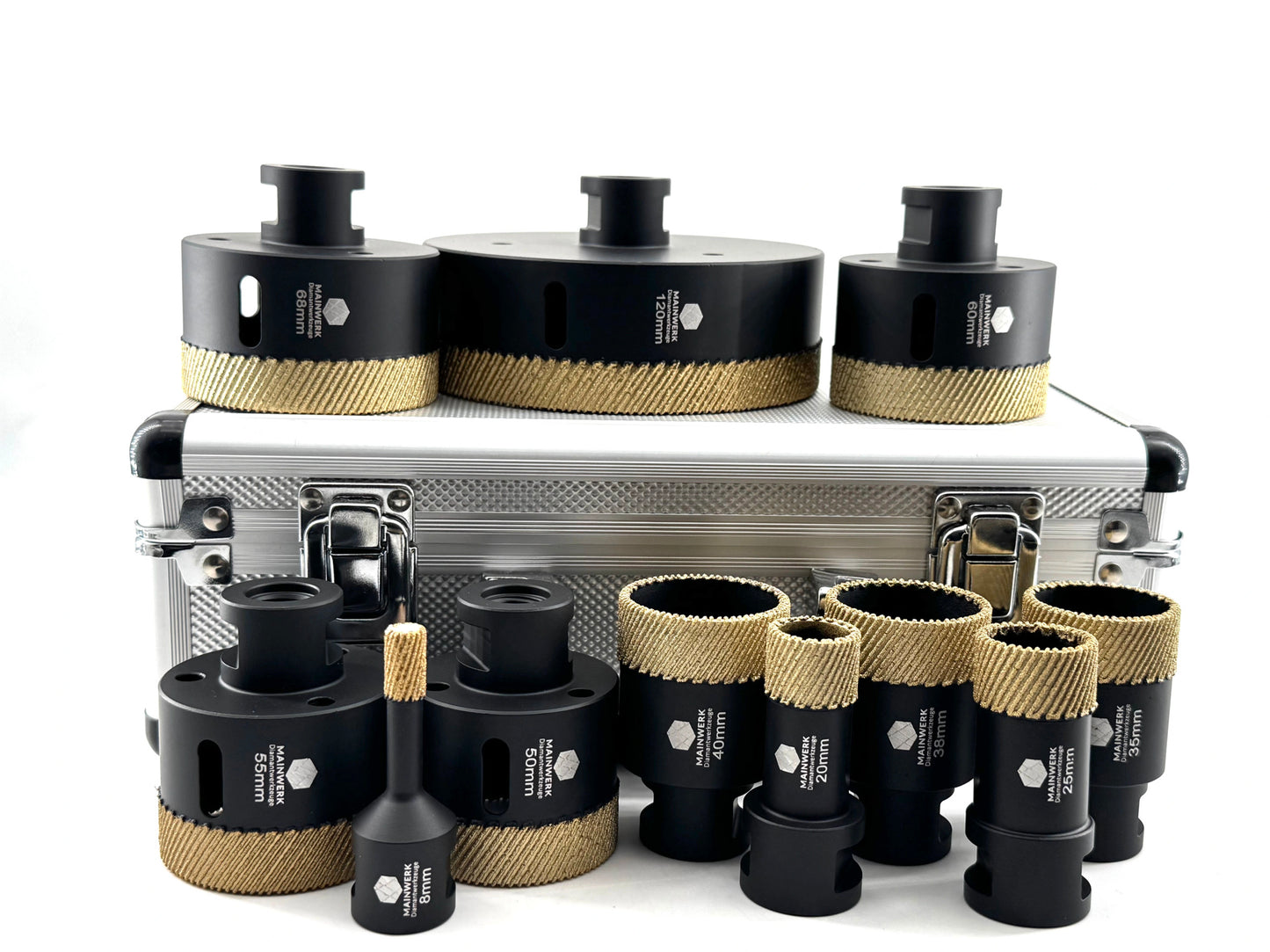 MAINWERK M14 Matrix Diamantbohrkronen Pro Ultimate Gen.2026 . Set 11-tlg. im Alu-Koffer