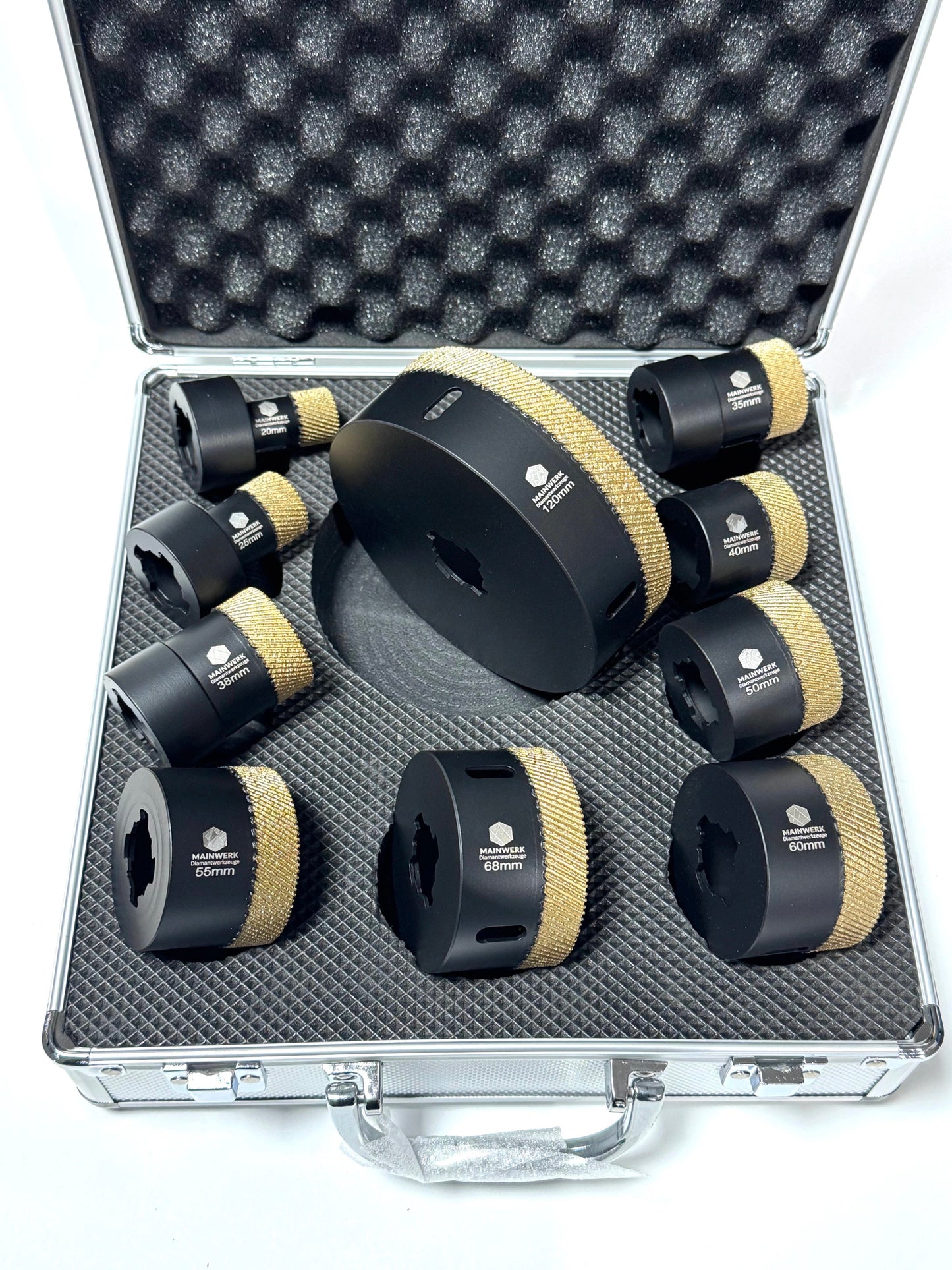MAINWERK X-lock Matrix Diamantbohrkronen Pro Ultimate Gen.2026 . Set 10-tlg. im Alu-Koffer